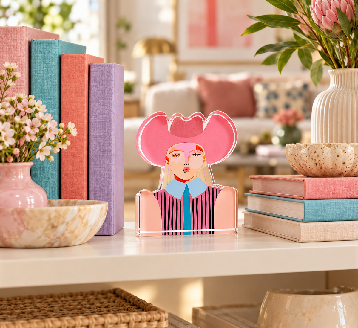Willa Cowgirl Lucite Art Cutout