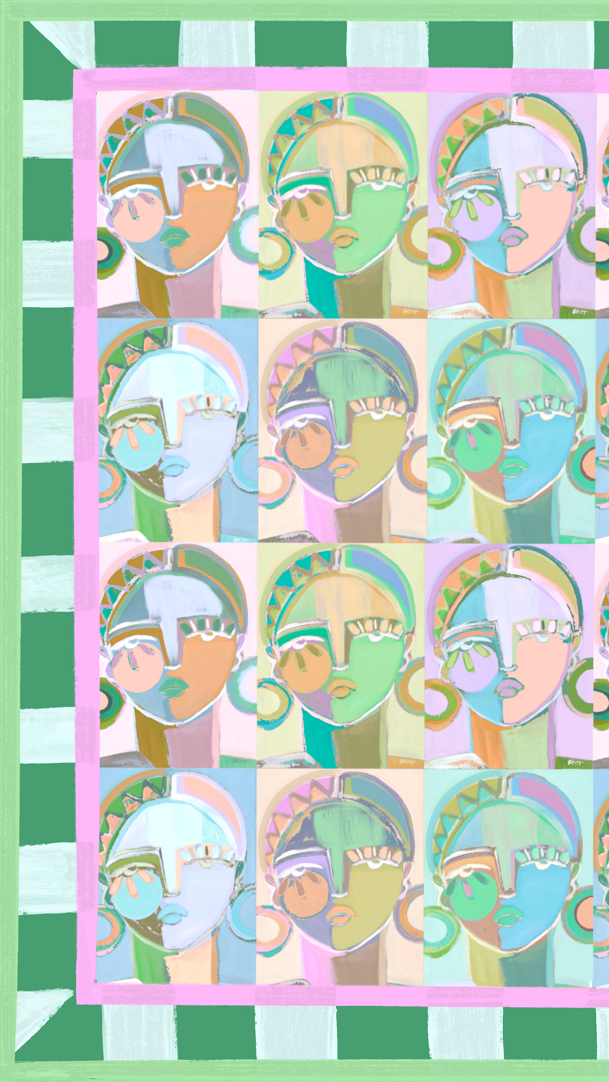 Ladies in Check Scarf