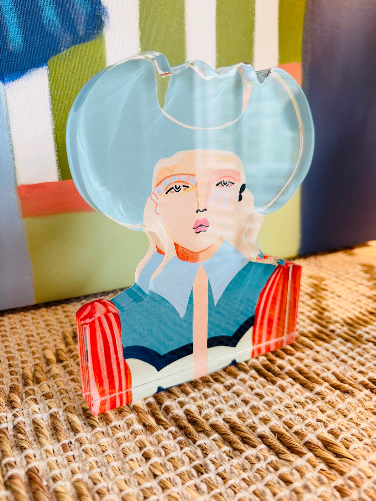 Acrylic Cowgirl Blue Hat