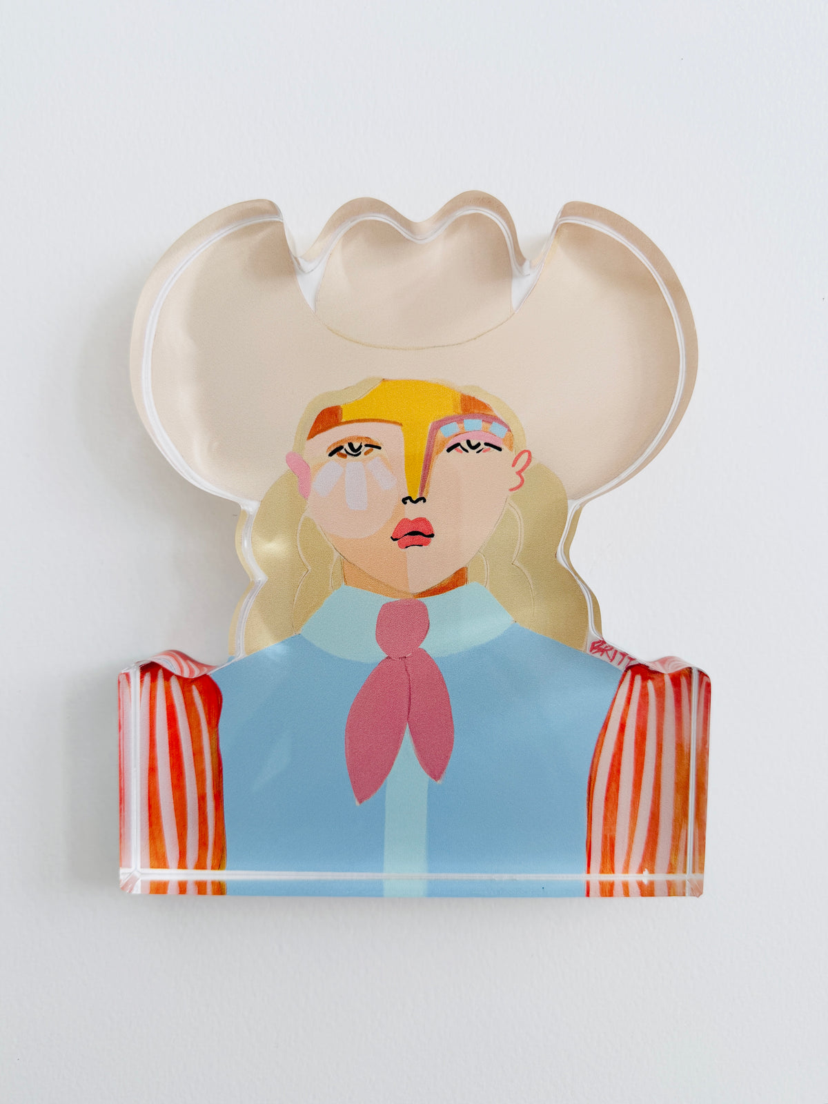 Josephine Cowgirl Lucite Art Cutout