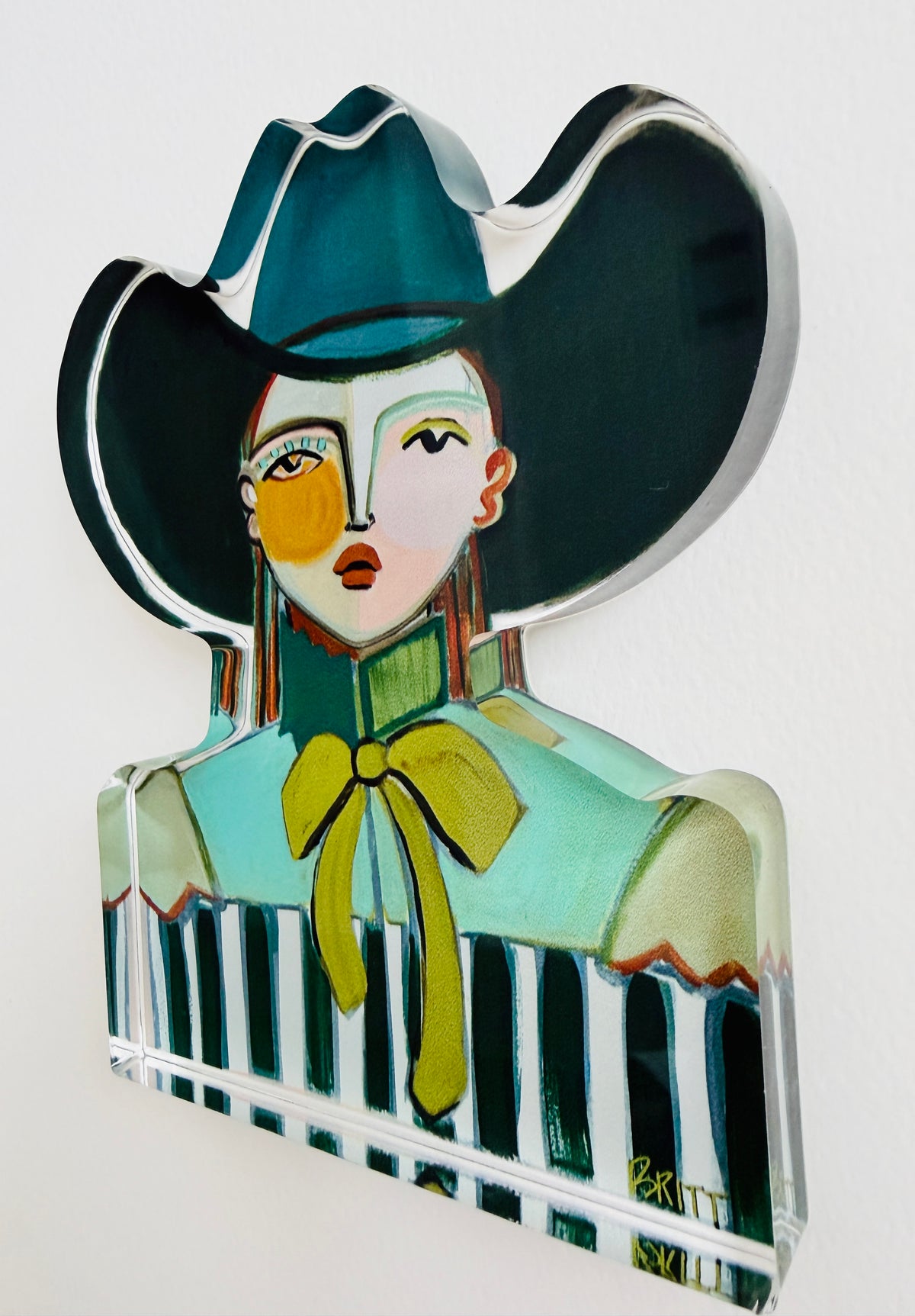 Sadie Mae Cowgirl Lucite Art Cutout