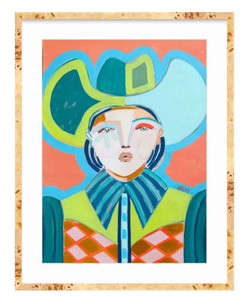 Terra Mae Original Cowgirl with Custom Burl Wood Frame