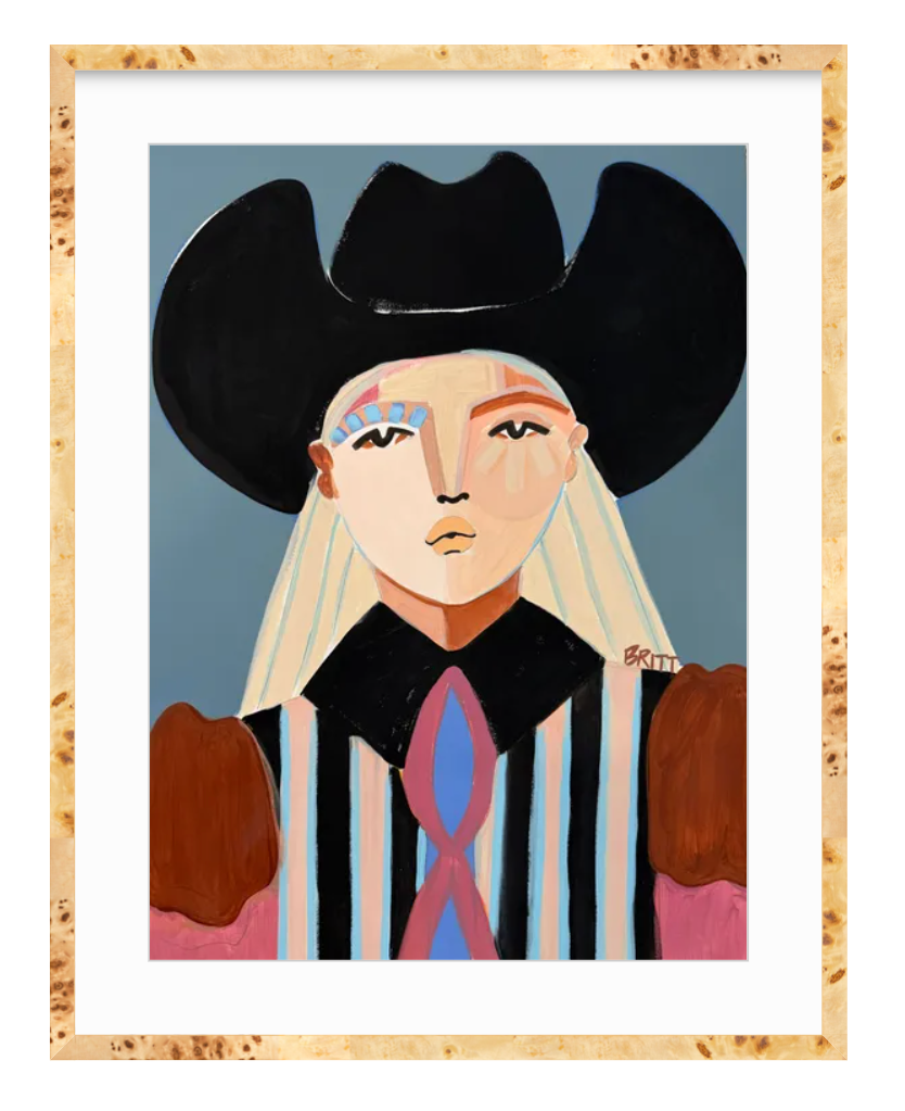 Blair Anne - Original Cowgirl with Custom Burl Wood Frame
