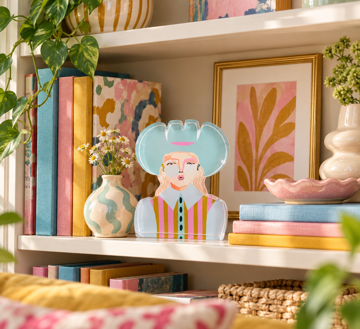 Betsy Cowgirl  Lucite Art Cutout