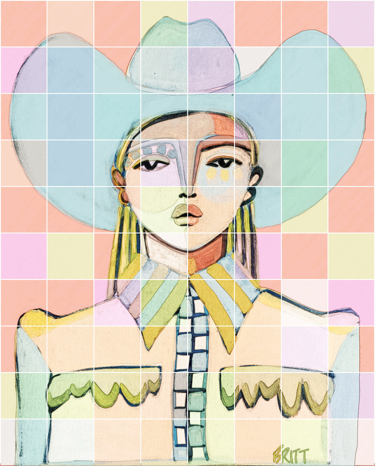 Abstract Cowgirl - Pastel