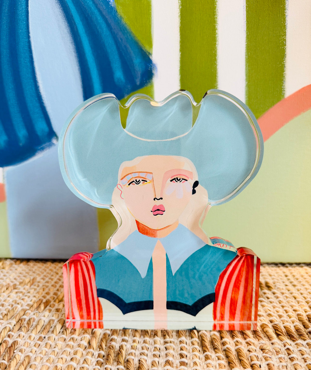 Acrylic Cowgirl Blue Hat