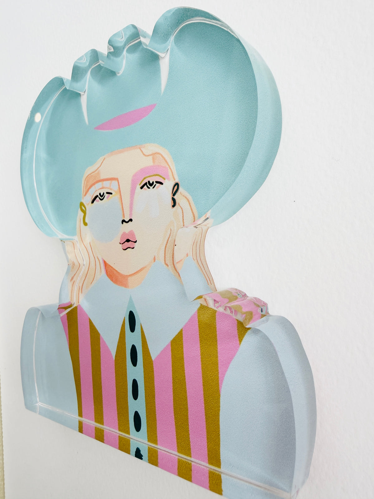 Betsy Cowgirl  Lucite Art Cutout